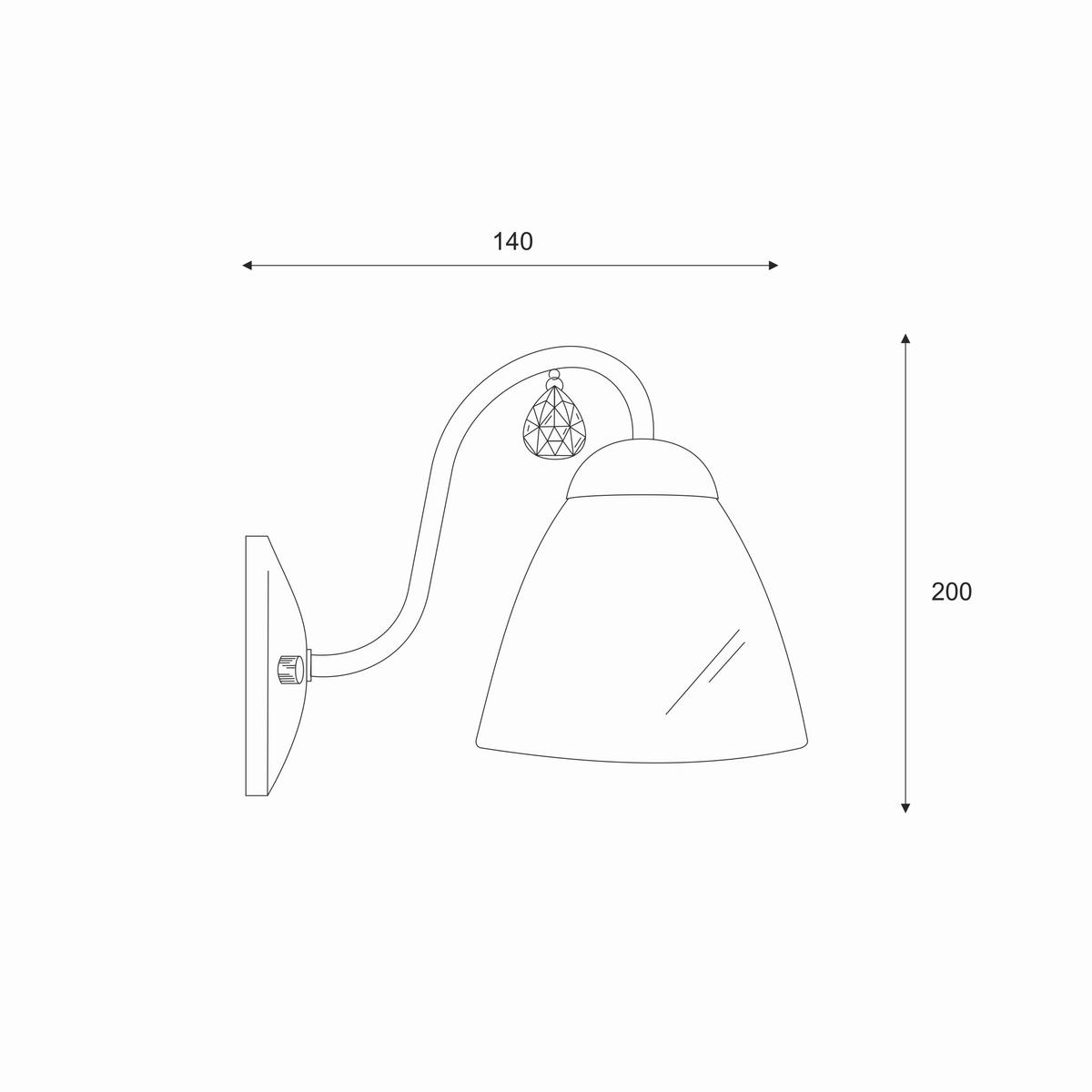 WANDLEUCHTE 20/14 cm   - Goldfarben, KONVENTIONELL, Glas (20/14cm)