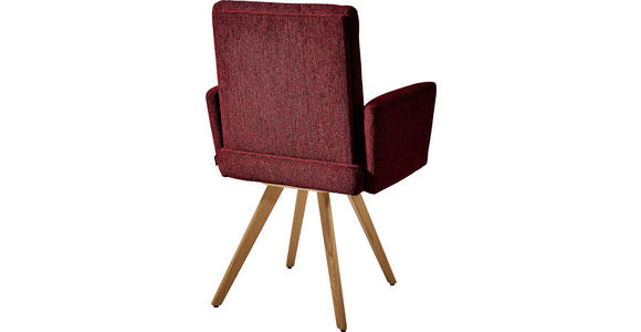 ARMLEHNSTUHL  in Chenille  - Eichefarben/Rot, Design, Holz/Textil (56/92/60cm) - Dieter Knoll