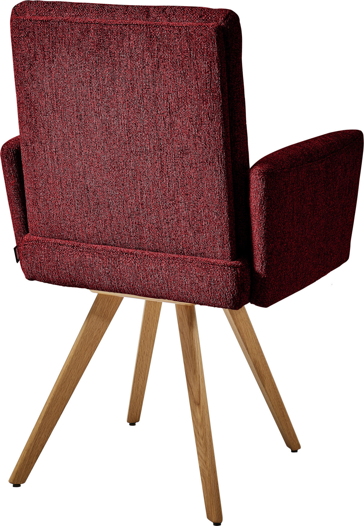 ARMLEHNSTUHL  in Chenille  - Eichefarben/Rot, Design, Holz/Textil (56/92/60cm) - Dieter Knoll
