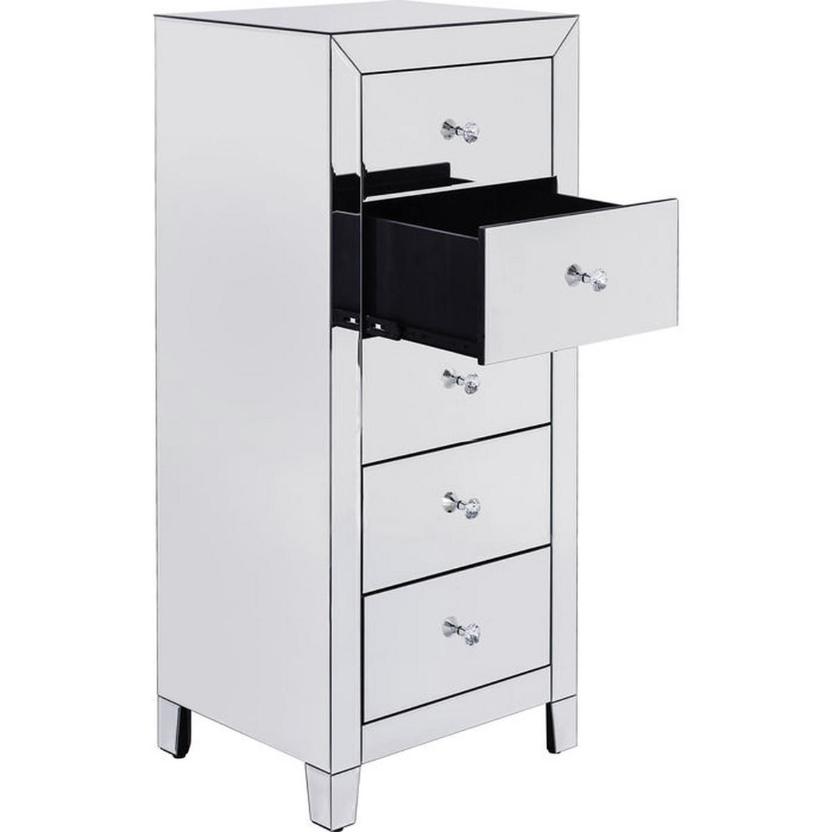 KOMMODE  in 49/110/41 cm  - Klar/Weiß, Design, Glas/Holzwerkstoff (49/110/41cm) - Kare-Design