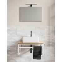 BADRUM 60 cm  - vit/honungsek, Modern, metall/trämaterial (60cm) - MID.YOU