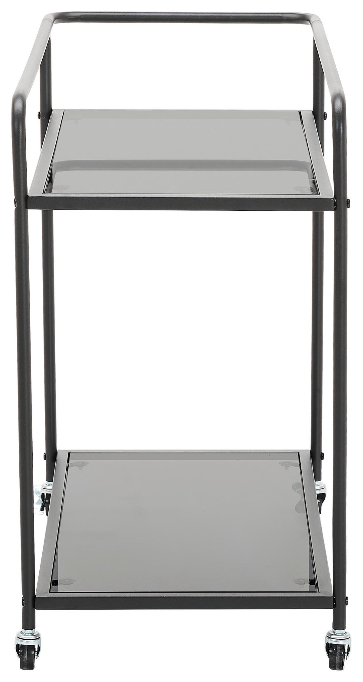 SERVIERWAGEN Schwarz  - Schwarz, Design, Glas/Kunststoff (71/69/38cm) - MID.YOU