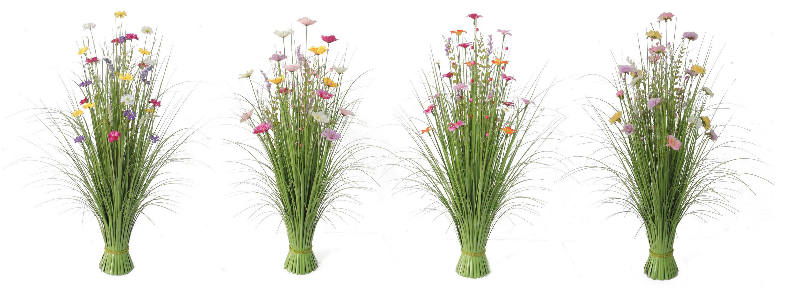 Iarbă Decorativă - roz aprins/galben, Lifestyle, plastic/metal (100cm)