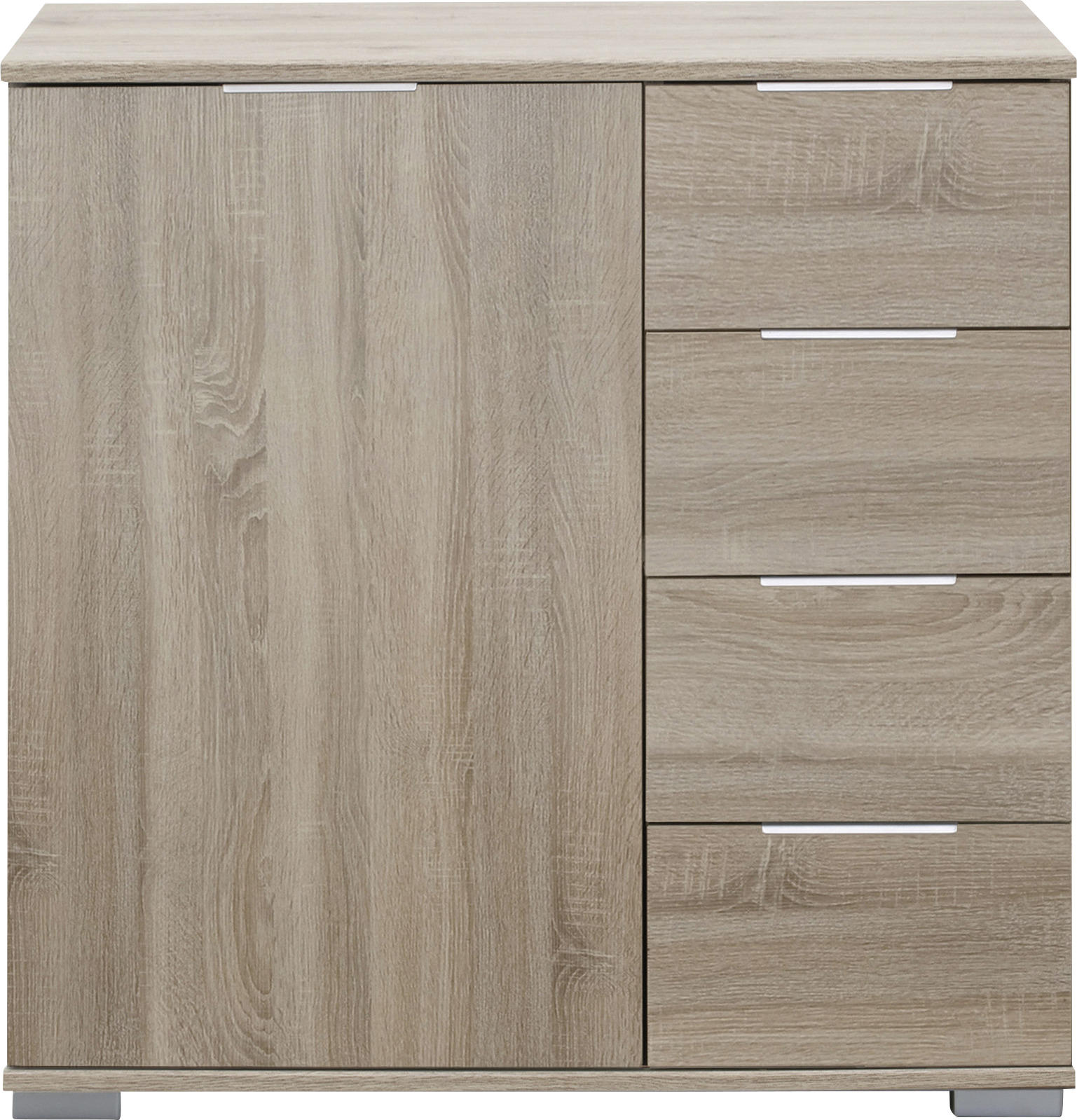 KOMMODE 81/83/41 cm  in Eichefarben  - Chromfarben/Eichefarben, Design, Holzwerkstoff/Kunststoff (81/83/41cm) - Livetastic