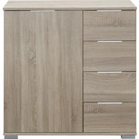 KOMMODE  in 81/83/41 cm  - Chromfarben/Eichefarben, Design, Holzwerkstoff/Kunststoff (81/83/41cm) - Livetastic