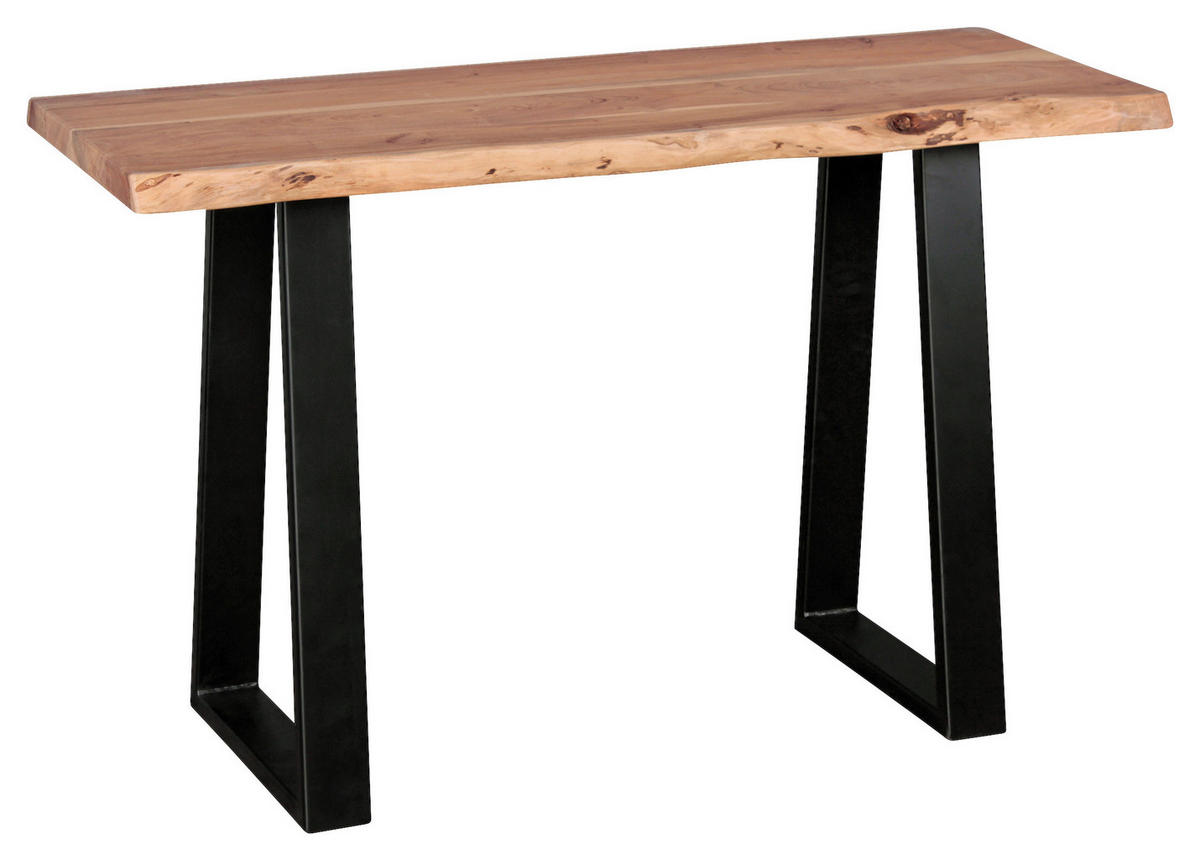 KONSOLENTISCH Akazie massiv Akaziefarben  - Schwarz/Akaziefarben, Design, Holz/Metall (120/45/75cm) - MID.YOU