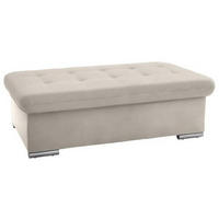 HOCKER Flachgewebe Creme  - Silberfarben/Creme, Design, Textil/Metall (137/43/74cm) - Cantus