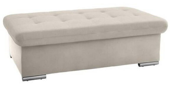 HOCKER Flachgewebe Creme  - Silberfarben/Creme, Design, Textil/Metall (137/43/74cm) - Cantus