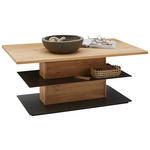 COUCHTISCH in Holz, Metall 120/70/47,6-66,9 cm  - Wildeiche/Schwarz, Natur, Holz/Metall (120/70/47,6-66,9cm) - Valnatura