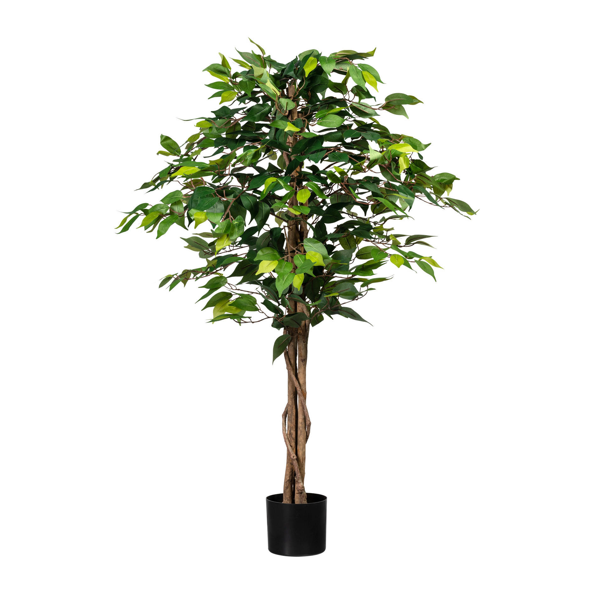 KUNSTPFLANZE Ficus Benjamina 120 cm  - Schwarz/Braun, Design, Naturmaterialien/Kunststoff (120cm) - P & B