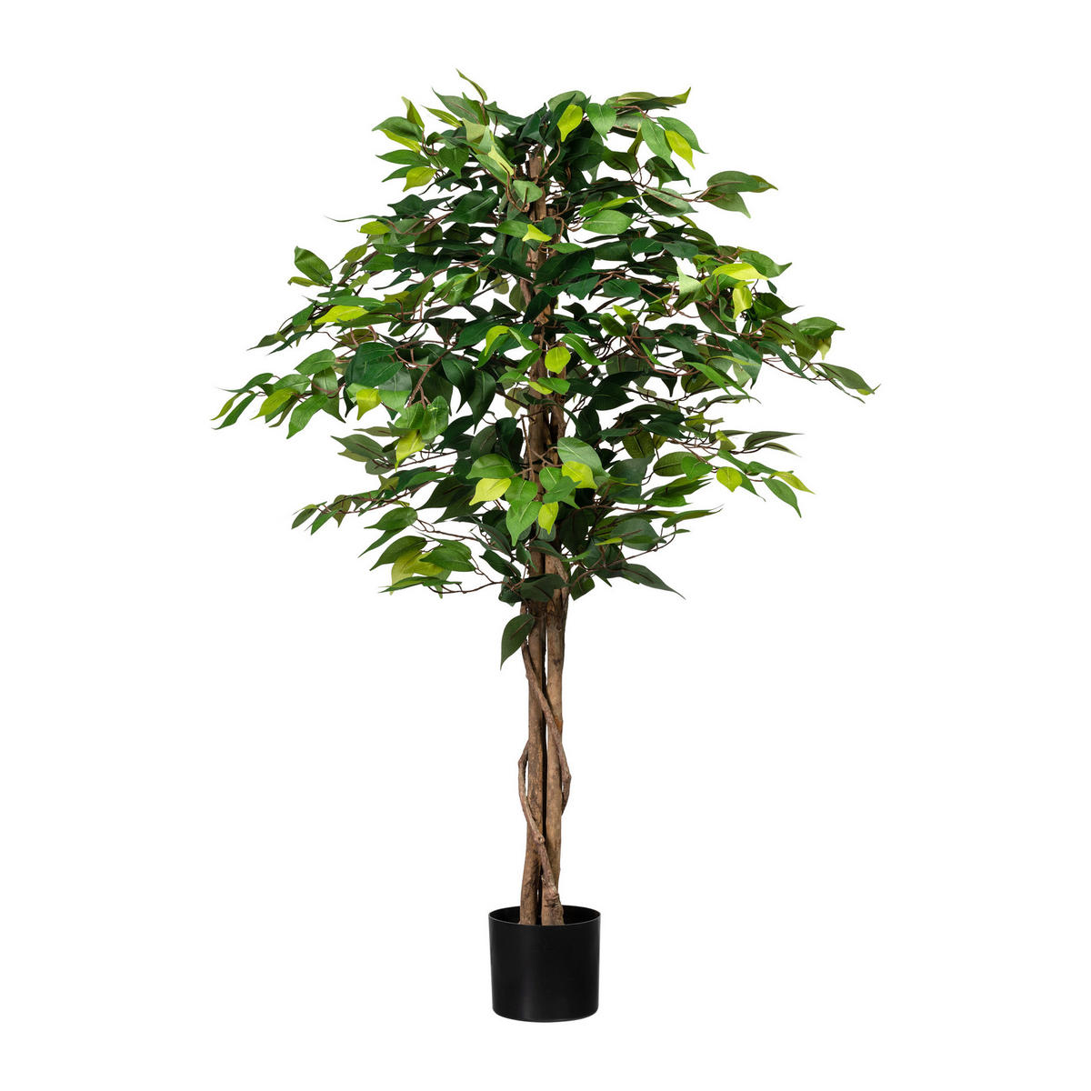 KUNSTPFLANZE Ficus Benjamina 120 cm  - Schwarz/Braun, Design, Naturmaterialien/Kunststoff (120cm) - P & B
