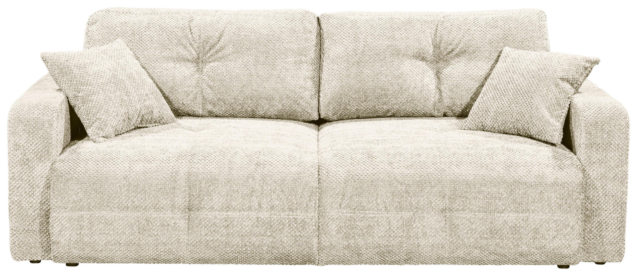 SCHLAFSOFA Mikrovelours Beige  - Beige/Schwarz, KONVENTIONELL, Kunststoff/Textil (235/88/120cm) - MID.YOU
