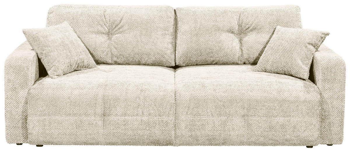 SCHLAFSOFA in Mikrovelours Beige  - Beige/Schwarz, Konventionell, Kunststoff/Textil (235/88/120cm) - MID.YOU