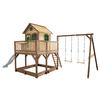 SPIELTURM 613/291/277 cm  - Braun/Weiß, KONVENTIONELL, Holz (613/291/277cm) - Ambia Garden
