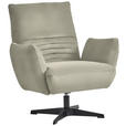 SESSEL in Chenille Beige  - Beige/Schwarz, Design, Textil/Metall (60/94/86cm) - Dieter Knoll