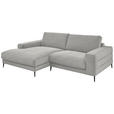 ECKSOFA in Feincord Hellgrau  - Hellgrau/Schwarz, Design, Textil/Metall (177/253cm) - Dieter Knoll