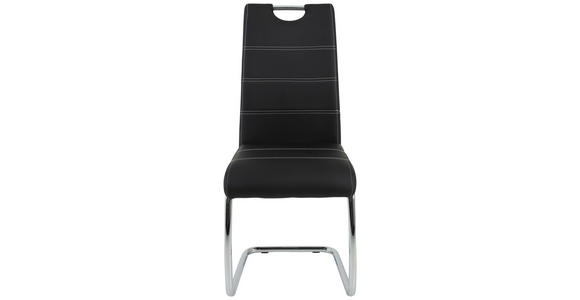SCHWINGSTUHL in Lederlook - Chromfarben/Schwarz, Design, Textil/Metall (43/98/59cm) - Carryhome