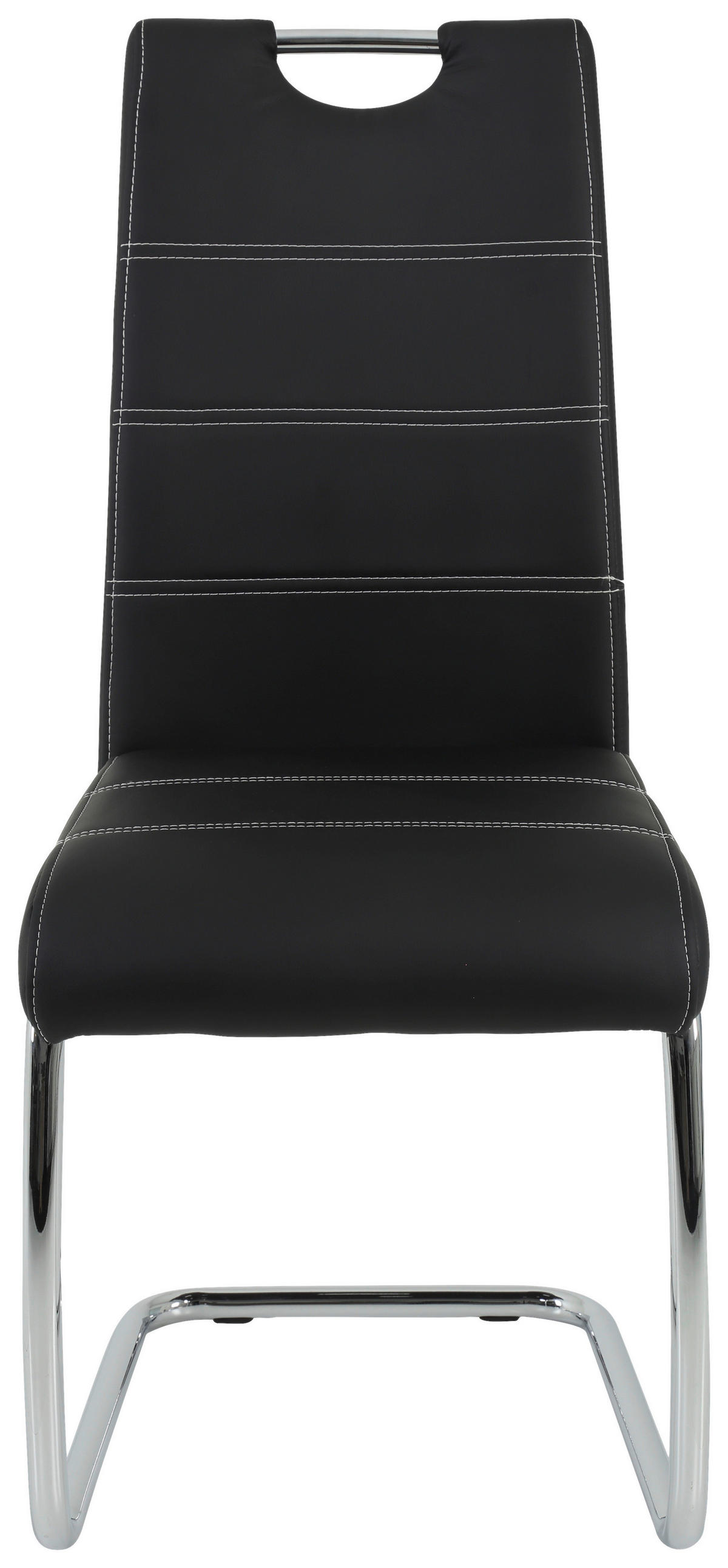 SCHWINGSTUHL  in Lederlook  - Chromfarben/Schwarz, Design, Textil/Metall (43/98/59cm) - Carryhome