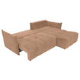 ECKSOFA Rosa Plüsch Zierkissen, Rückenkissen, Bettkasten, Schlaffunktion, Rücken echt, Liegefläche im Originalstoff  - Schwarz/Rosa, KONVENTIONELL, Kunststoff/Textil (253/192cm) - Carryhome