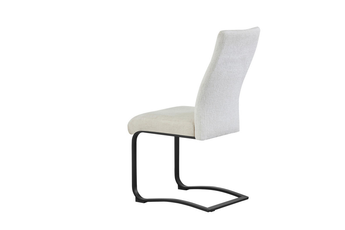 SET STOLICA  krem  tekstil      - crna/krem, Moderno, tekstil/metal (43/98/59cm) - MID.YOU