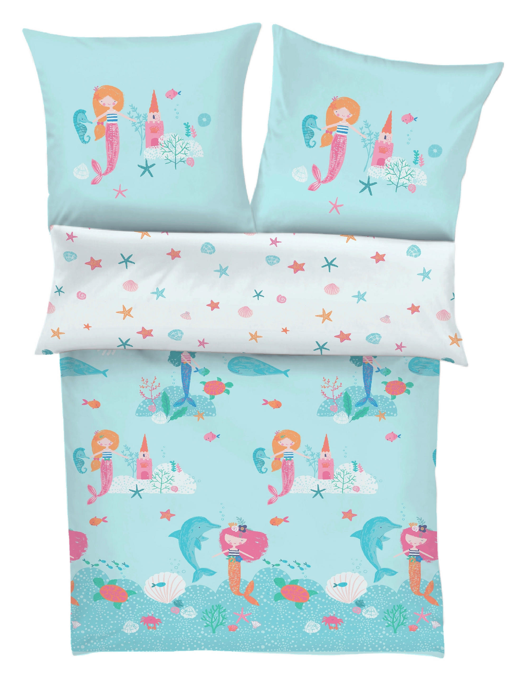 BABYBETTWÄSCHE S.Oliver Junior Satin 100/135 cm  - Türkis/Multicolor, Basics, Textil (100/135cm) - S. Oliver