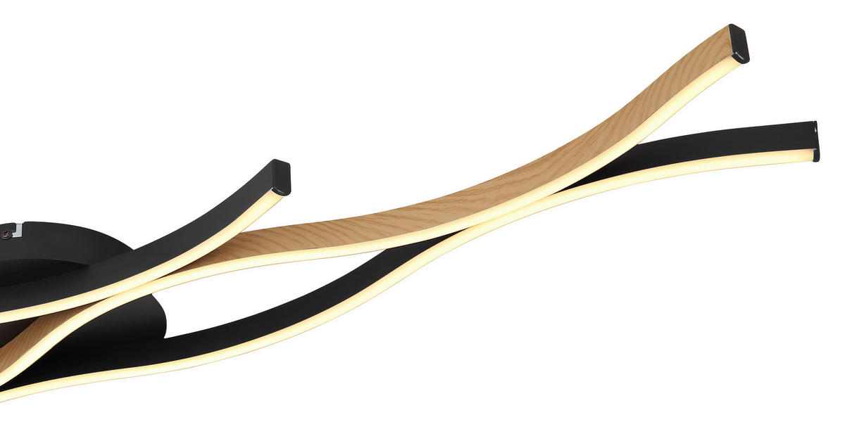 STROPNA SVETILKA GERONIMO 108/18/6 cm   - črna/temno rjava, Basics, kovina/umetna masa (108/18/6cm)