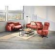 2,5-SITZER in Leder Rot  - Rot/Schwarz, Design, Leder/Metall (200/102/92cm) - Johann Jakob