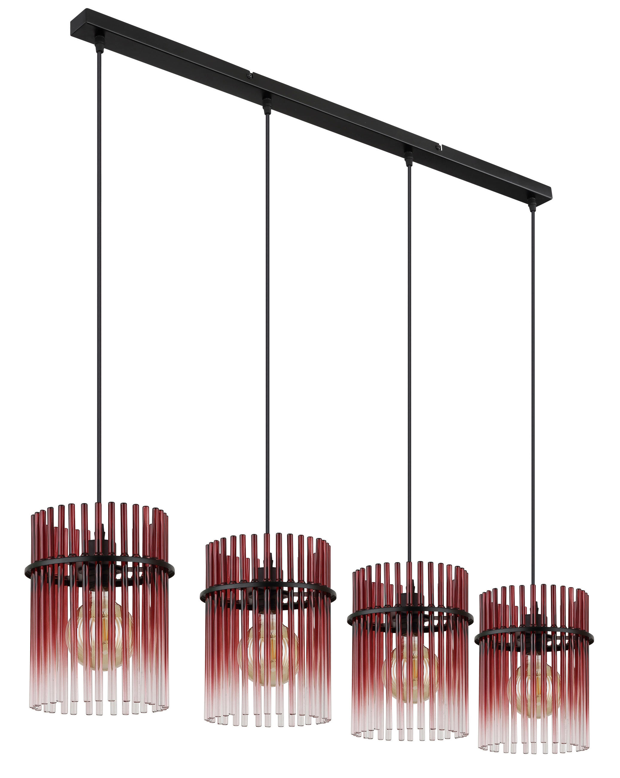 Globo Hängeleuchte Gorley Klar, Rot, Schwarz, Brombeere 20x140x110 cm