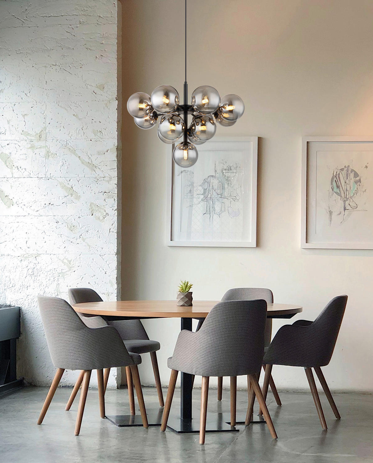 HÄNGELEUCHTE 56/120 cm    - Schwarz, Design, Glas/Metall (56/120cm) - Globo