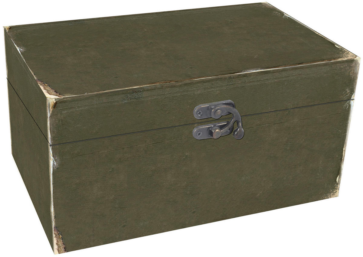 KUTIJA DEKORATIVNA  24/14/12 cm    - tamno zelena, Basics, drvni materijal/drvo (24/14/12cm) - Ambia Home