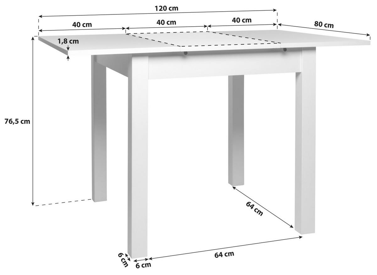 ESSTISCH in Holzwerkstoff 80/80/76,5 cm  - Weiß, Design, Holzwerkstoff (80/80/76,5cm) - MID.YOU