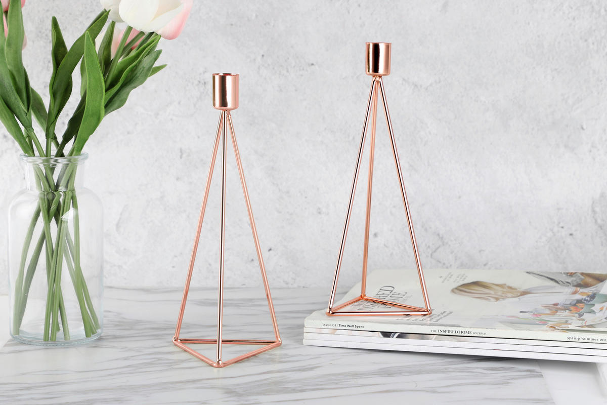 KERZENHALTER-SET - Kupferfarben, Basics, Metall (9,5/24,2cm) - Echtwerk