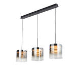 LED-HÄNGELEUCHTE 100/20/180 cm  - Schwarz, Design, Glas/Metall (100/20/180cm) - Dieter Knoll