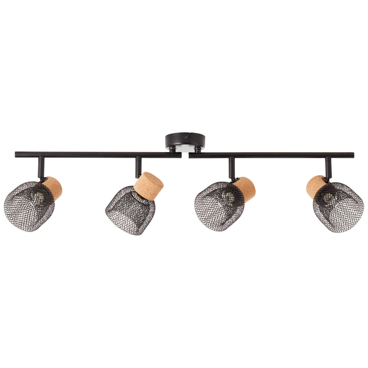 DECKENLEUCHTE     - Schwarz, Natur, Holz/Metall (16,5/76,5/9cm) - Brilliant