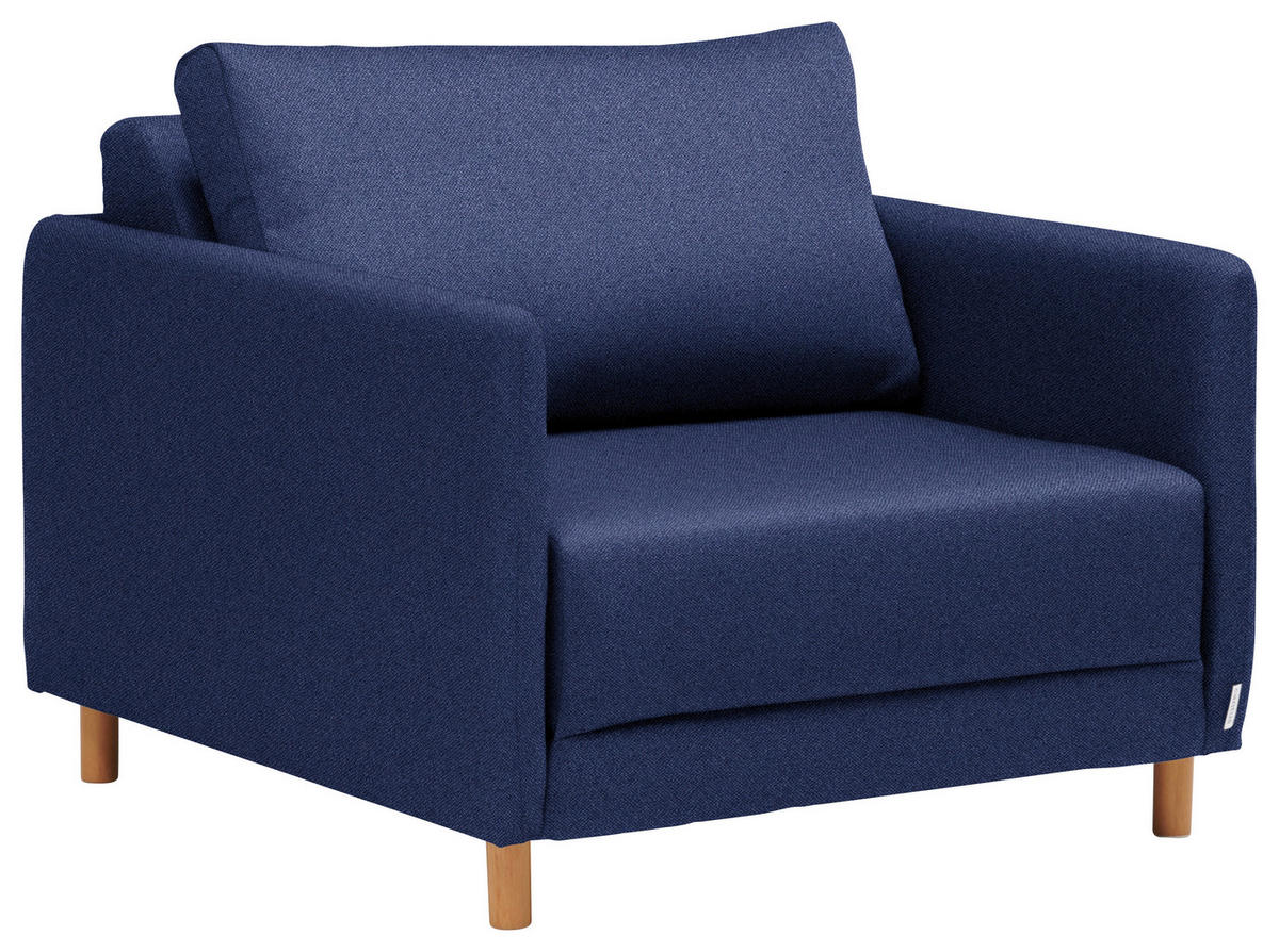 FEKVŐFOTEL textil sötétkék  - sötétkék/natúr színű, Konventionell, műanyag/textil (89/79/94cm) - Cantus