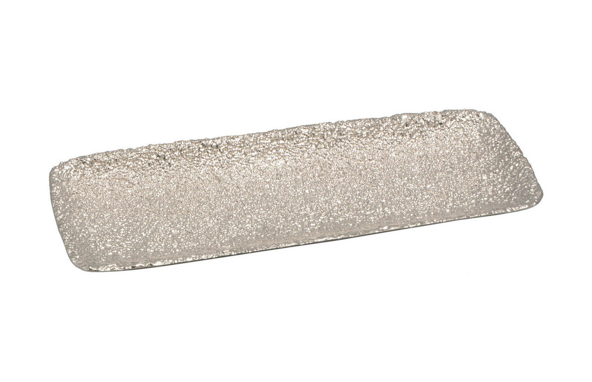 SERVIERTABLETT Metall  - Silberfarben, Basics, Metall (38,5/14,5/2,5cm) - Ambia Home