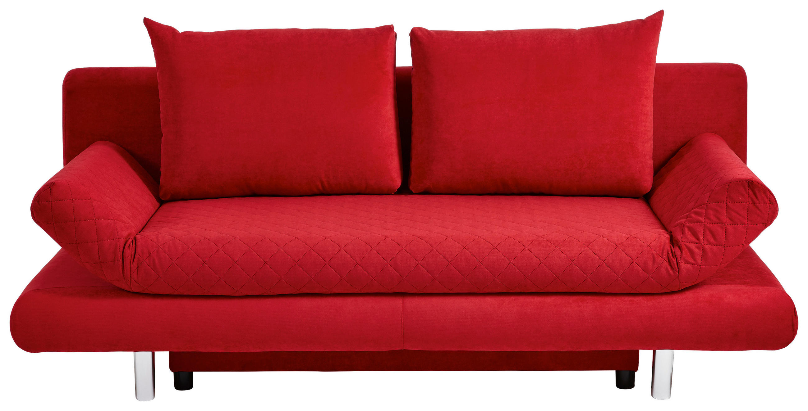 SCHLAFSOFA Armteil verstellbar Sorini  mit Stoffauswahl Mikrofaser Rot  - Chromfarben/Rot, Design, Textil (194/73/91cm) - Xora