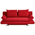 SCHLAFSOFA Armteil verstellbar Sorini  mit Stoffauswahl Mikrofaser Rot  - Chromfarben/Rot, Design, Textil (194/73/91cm) - Xora