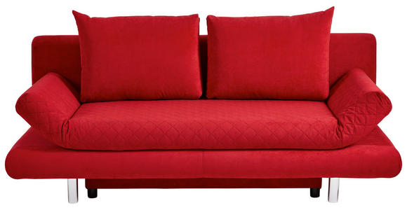 SCHLAFSOFA Armteil verstellbar Sorini  mit Stoffauswahl Mikrofaser Rot  - Chromfarben/Rot, Design, Textil (194/73/91cm) - Xora