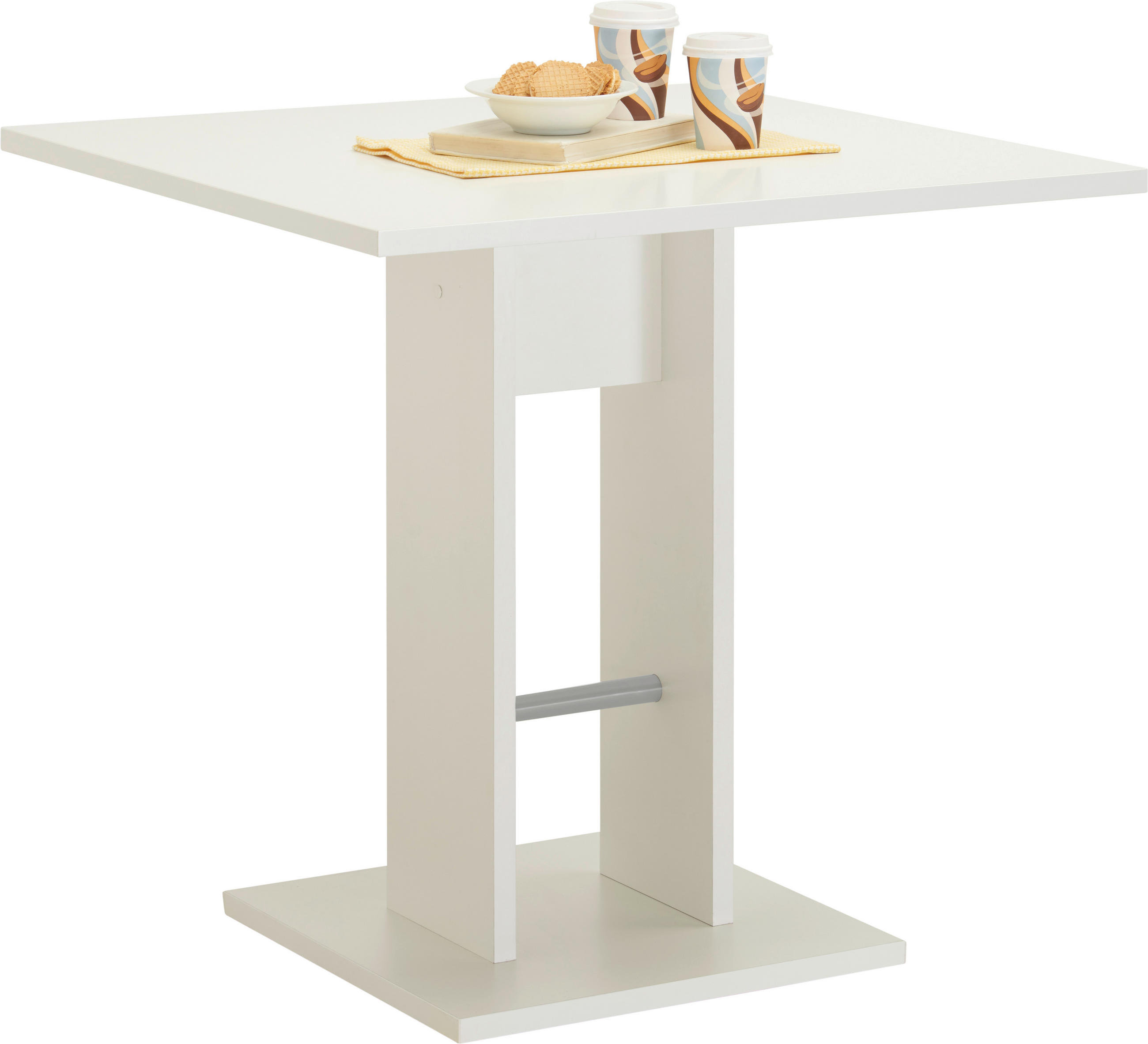 JEDÁLENSKÝ STÔL, biela, 75/75/74 cm - biela, Konventionell, kompozitné drevo (75/75/74cm) - Carryhome