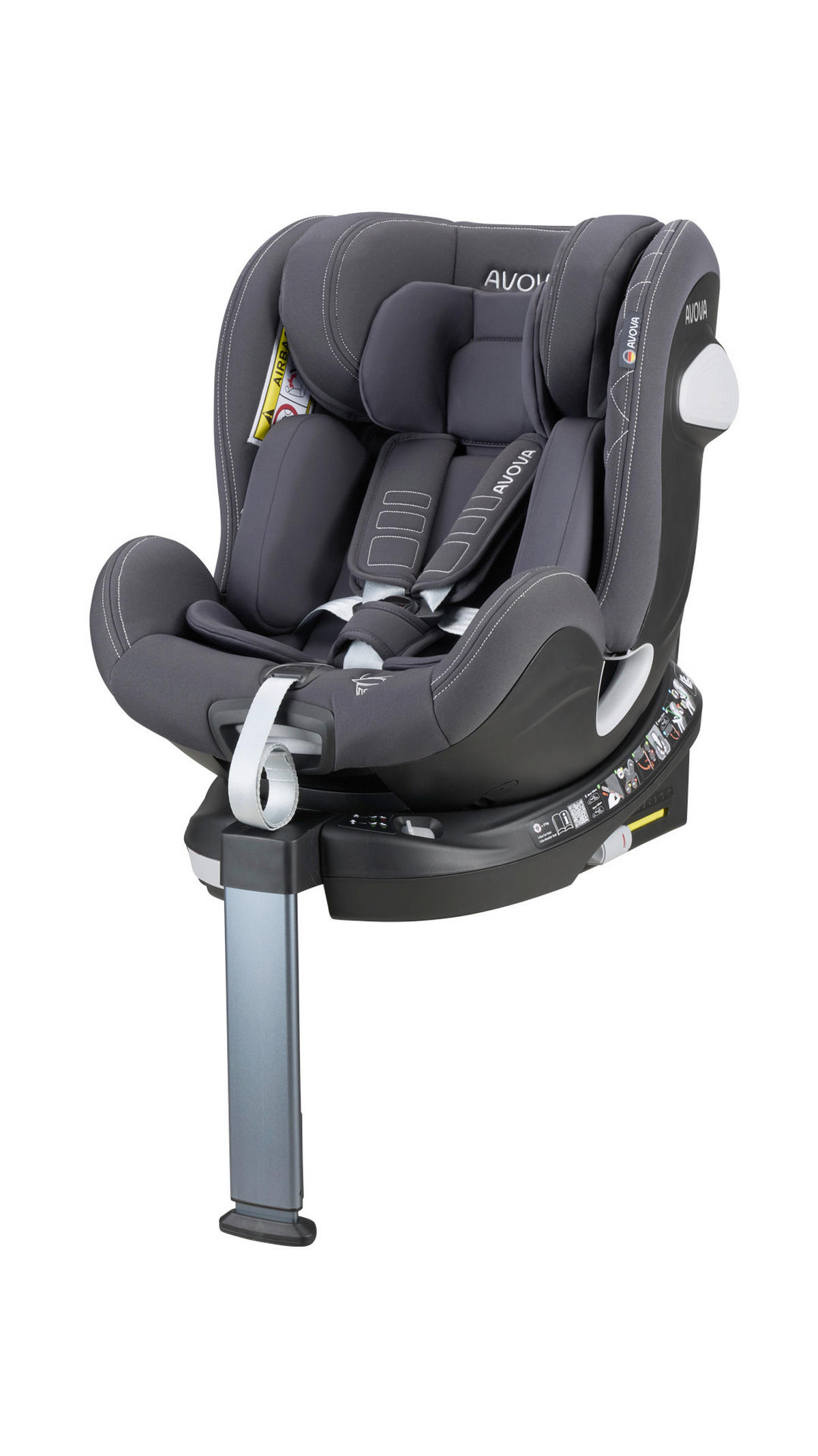 REBOARDER-KINDERSITZ Swan Fix Koala Grey   - Dunkelgrau, Basics, Kunststoff/Textil (44/77/58.5cm) - AVOVA