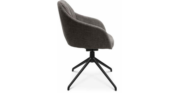ARMLEHNSTUHL in Aluminium Velours - Taupe/Schwarz, Design, Textil/Metall (58/81,5-84,5/60cm) - Johann Jakob