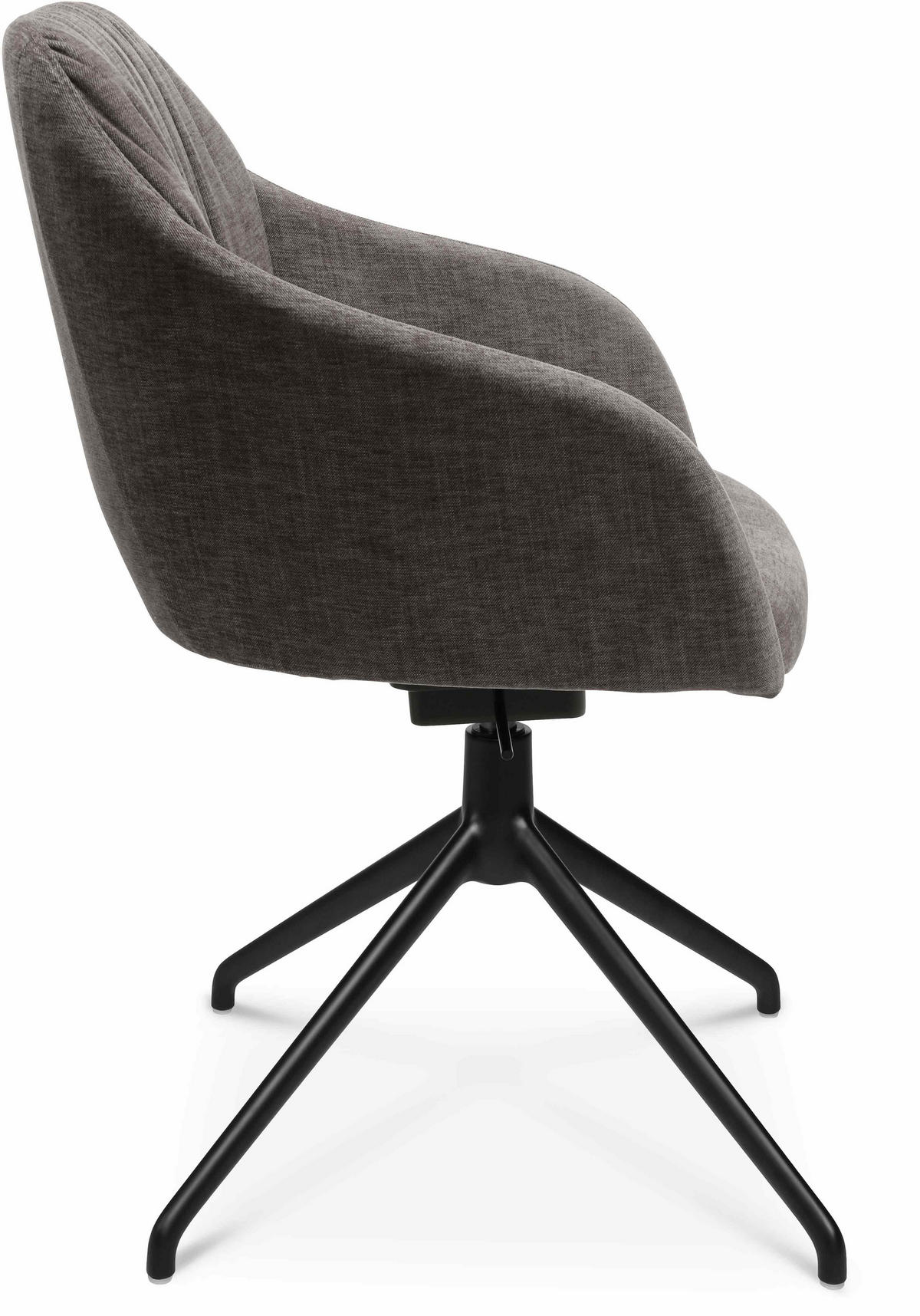 ARMLEHNSTUHL  in Aluminium Velours  - Taupe/Schwarz, Design, Textil/Metall (58/81,5-84,5/60cm) - Johann Jakob