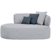 RÉCAMIERE  in Chenille Blau, Grau  - Blau/Schwarz, MODERN, Kunststoff/Textil (166/86/105cm) - Hom`in