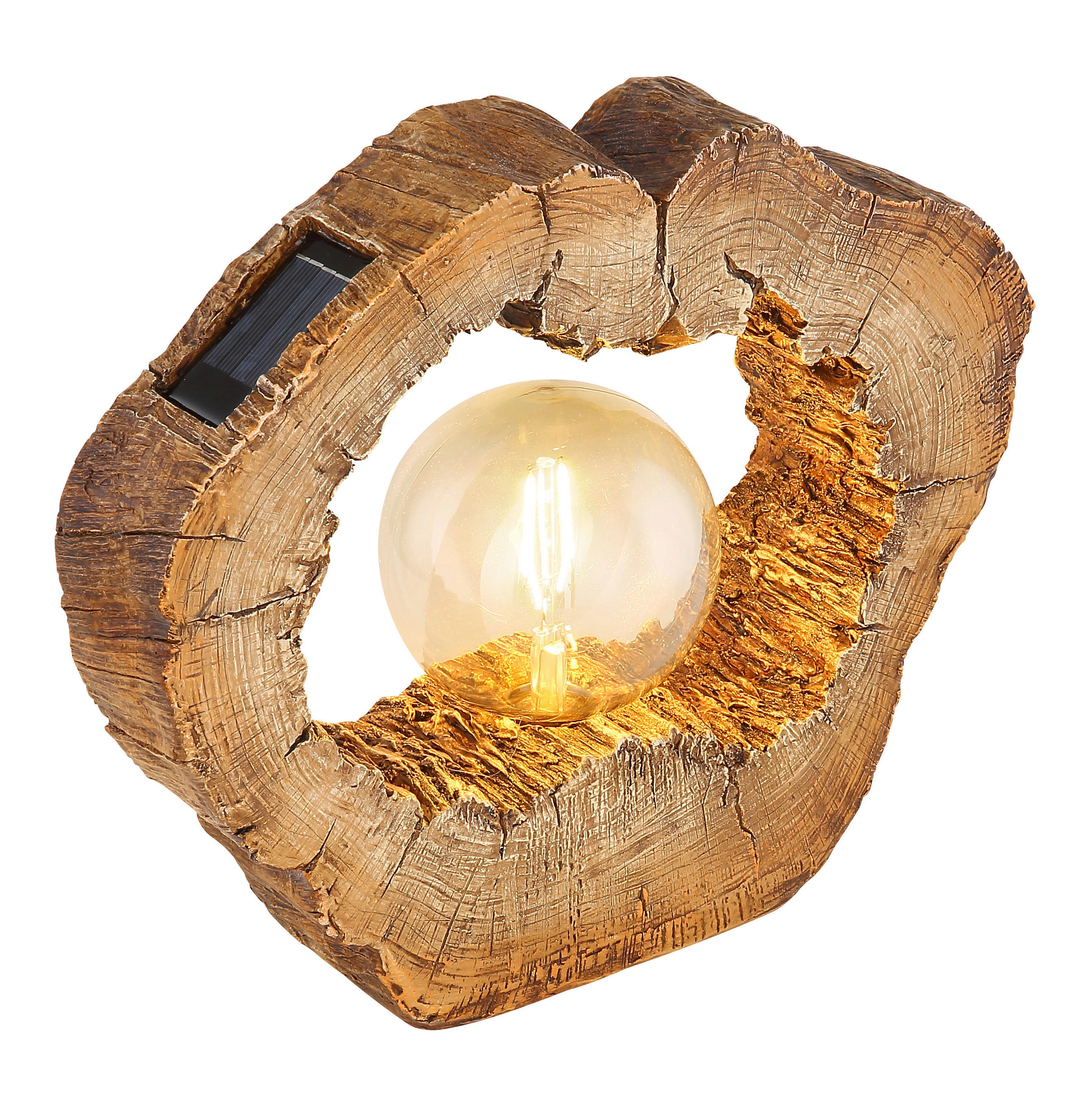 SOLCELLSLAMPA - brun, Natur, plast (30,5/8,5/25,5cm) - Globo