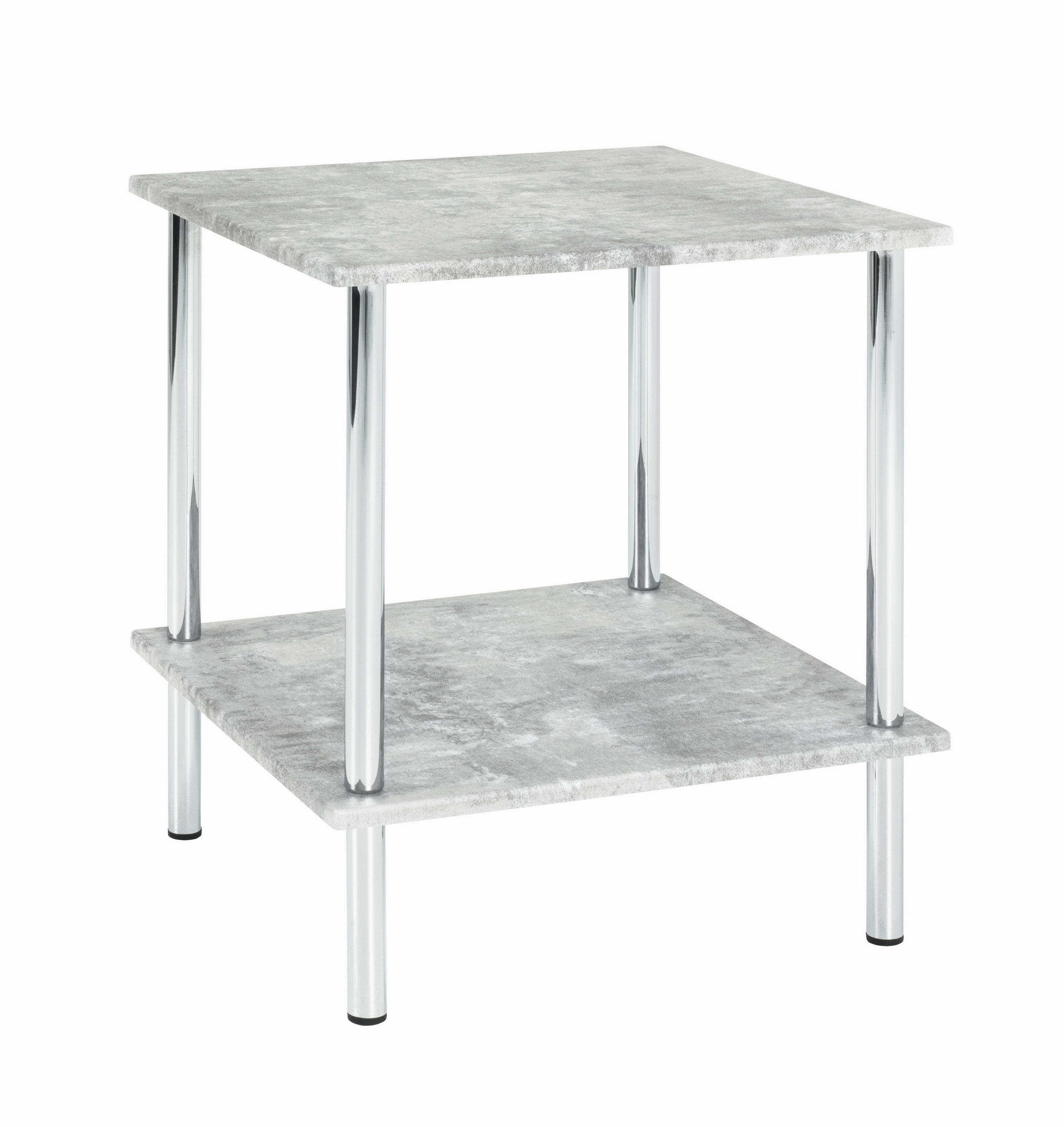 BEISTELLTISCH in Metall, Holzwerkstoff 39/39/45 cm  - Chromfarben/Grau, Basics, Holzwerkstoff/Metall (39/39/45cm)