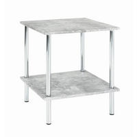 BEISTELLTISCH in Metall, Holzwerkstoff 39/39/45 cm  - Chromfarben/Grau, Basics, Holzwerkstoff/Metall (39/39/45cm)