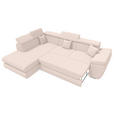 ECKSOFA  in Struktur Creme  - Chromfarben/Creme, KONVENTIONELL, Kunststoff/Textil (205/282cm) - Carryhome