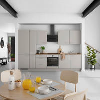 KÜCHENLEERBLOCK Touch 330 cm  in Grau, Eiche dunkel  - Eiche dunkel/Edelstahlfarben, MODERN, Holzwerkstoff/Metall (330cm) - Nobilia