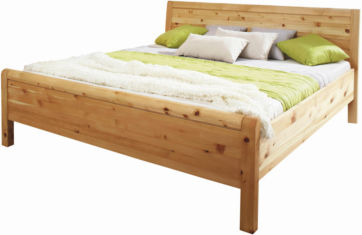 BETT 180/200 cm  Zirbelkieferfarben   - Zirbelkieferfarben, Natur, Holz (180/200cm) - Linea Natura
